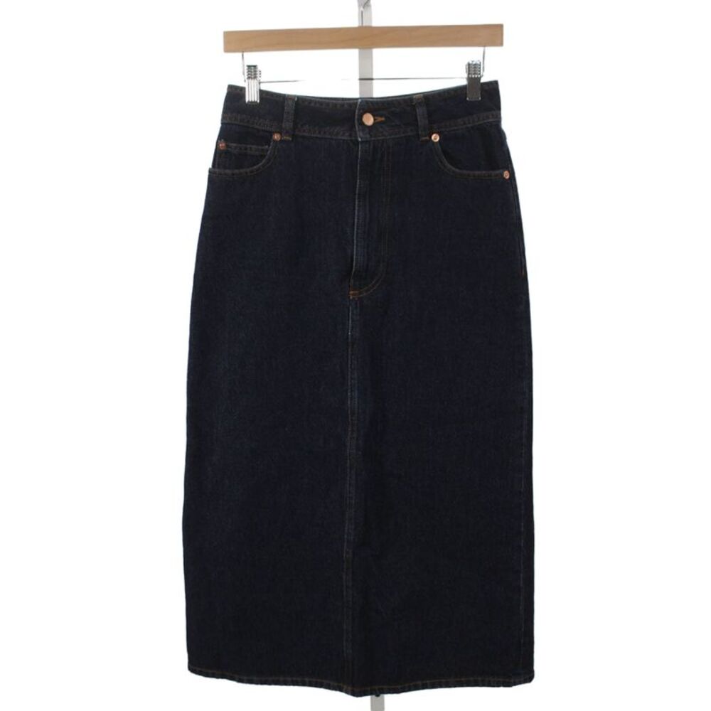 G. Womens Blue Denim Cotton Straight Pencil Skirt Button Closure Size 26